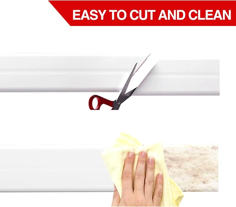 ROUIXSEN White Wall Ceiling Molding Trim 2.4 Inch x 40 Feet, Corner Protector Edge Guard Peel and Stick Wall Trim Moulding Corner Molding Trim Caulk Strip, Self Adhesive Trim for Wall Edge, Ceiling, Countertop - Image 5